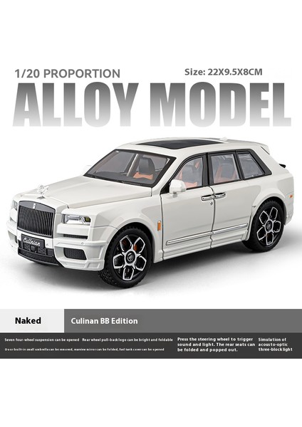 1:20 Rolls Royce Cullinan Lüks Off Road Suv Alaşım Metal Pres Döküm Model Araba Koleksiyonu Hobi Dekorasyon Tatil Hediyeler Erkek Arkadaşı (Yurt Dışından)