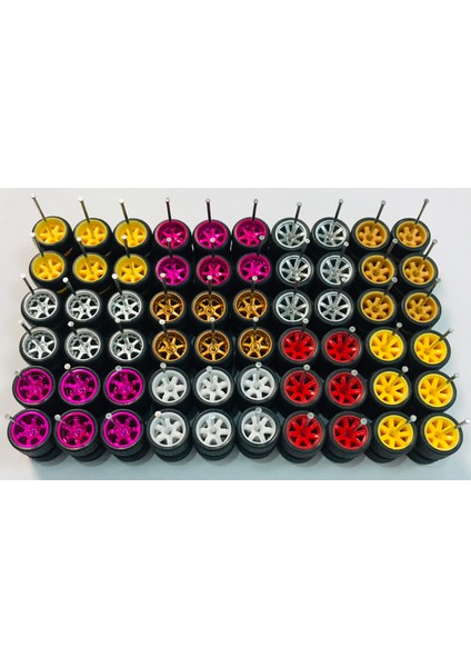 30 Takım/40 Takım 11MM Tekerlekler Için 1/64 Ölçekli Alaşım Araba Modelleri Lastikler + Akslar ile 1/64 Tekerlekler Için Sıcak Tekerlek/matchbox/domeka/tomy 1:64 (Yurt Dışından) modelleri