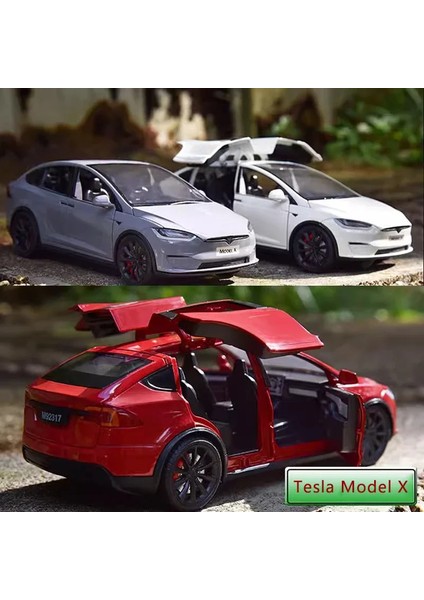 Yeni 1:24 Simülasyon Tesla x Alaşım Araba Modeli Ses ve Işık Geri Çekin Oyuncak Araba Metal Elektrikli Araba Çocuk Koleksiyonu Dekorasyon Hediye (Yurt Dışından) modelleri