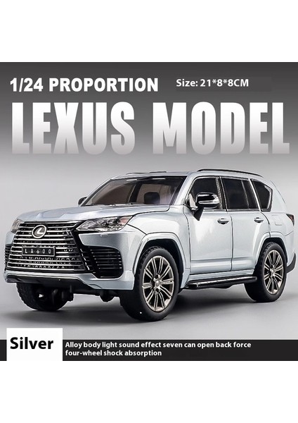 1:24 Lexus LX600 Büyük Off Road Suv Alaşım Pres Döküm Model Araç Ses ve Işık Toplama Hobi Çocuk Oyuncakları Erkekler Için Doğum Günü Hediyesi (Yurt Dışından)