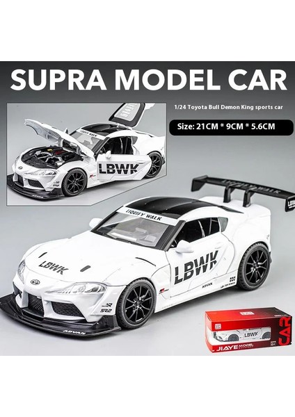 1:22 Toyota Supra Araba Yarışı Modeli Alaşım Pres Döküm ve Oyuncak Metal Araçlar Oyuncak Araba Modeli Yüksek Simülasyon Ses Işığı Çocuk Oyuncakları (Yurt Dışından)