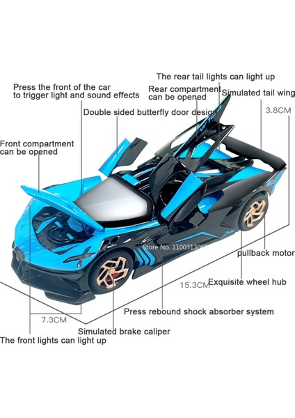 1:32 Bugatti Bolide Alaşım Oyuncak Araba Metal Döküm Model Spor Araç Işık ve Geri Çekin Fonksiyonu ile Araba Oyuncak Çocuk Hediyeler Için (Yurt Dışından) fırsatları