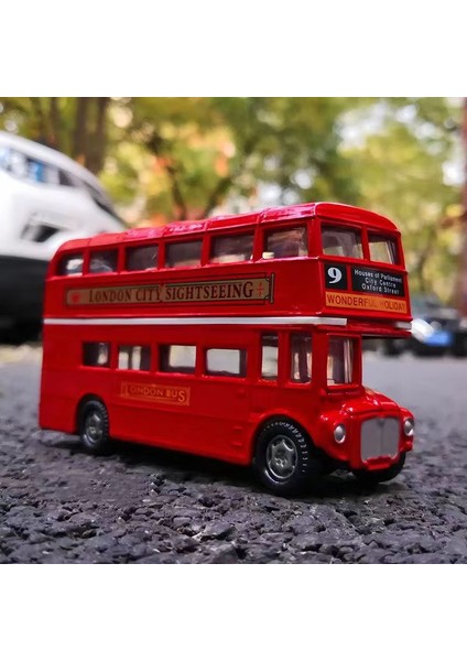 1:64 Vintage Ingiliz Avrupa Çift Katlı Otobüs Döküm Alaşım Araba Modeli Metal Geri Çekin Simülasyon Araba Oyuncak Dekor Antika Çocuk Oyuncak (Yurt Dışından) fırsatları