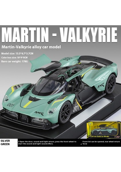 1:32 Aston Martin Valkyrie Amr 001 Süper Spor Araba Alaşım Döküm Metal Model Araba Ses ve Işık Toplama Hobiler Doğum Günü Hediyesi (Yurt Dışından)