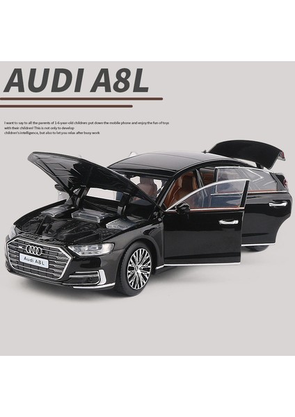 1:32 A8 Alaşım Araba Modeli Diecast Metal Oyuncak Araçlar Araba Modeli Yüksek Simülasyon Ses ve Işık Koleksiyonu Çocuk Oyuncak Hediyeler (Yurt Dışından)