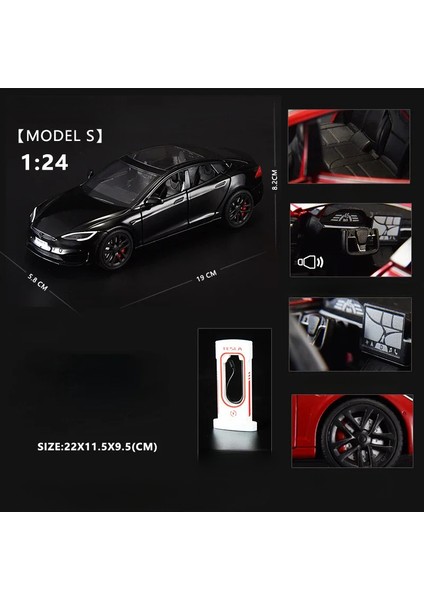1:24 Tesla Model S Minyatürleri Simülasyon Alaşım Metal Pres Döküm Model Araba Ses ve Işık Oyuncak Arabalar Çocuklar Için Erkek Arkadaşı Için Hediyeler C270 (Yurt Dışından)