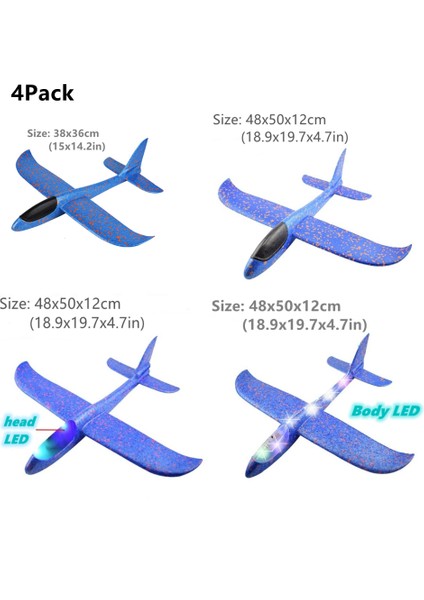 Paket 50CM Köpük Uçak Kitleri Uçan Planör Oyuncak LED Işık ile El Atmak Uçak Setleri Açık Oyun Uçak Modeli Oyuncaklar Çocuklar Için (Yurt Dışından)