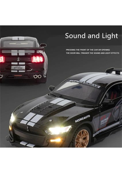 1:32 Ford Ng Shelby GT500 Alaşım Spor Araba Modeli Döküm Metal Araba Modeli Ses ve Işık Simülasyon Koleksiyonu Çocuk Oyuncak Hediye (Yurt Dışından)