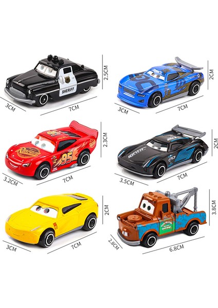 6-7 Adet Disney Pixar Araba 3 2 1 Yıldırım Mcqueen Kamyon Mack Jackson Fırtına Döküm Metal Yarış Araba Dinoco Yarışçı Oyuncak Seti Çocuk Hediye (Yurt Dışından) modelleri