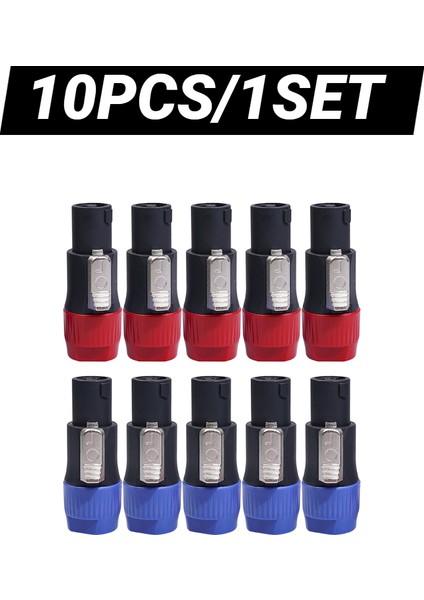 20/10 Adet Hoparlör Konnektörleri 4 Kutuplu 4 Pin Erkek Ses Kablosu Adaptörü Speakon Abs Kabuk Jack Aksesuarları Ohm Fiş Nötr NL4FC (Yurt Dışından)