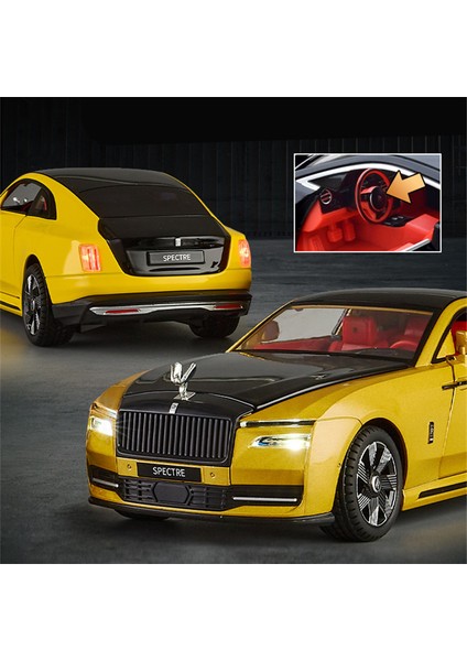 1:24 Rolls Royces Spectre Alaşım Lüks Yeni Enerji Araba Modeli Pres Döküm ve Oyuncak Araç Metal Şarj Araba Modeli Ses Işığı Çocuklar Hediyeler (Yurt Dışından) modelleri