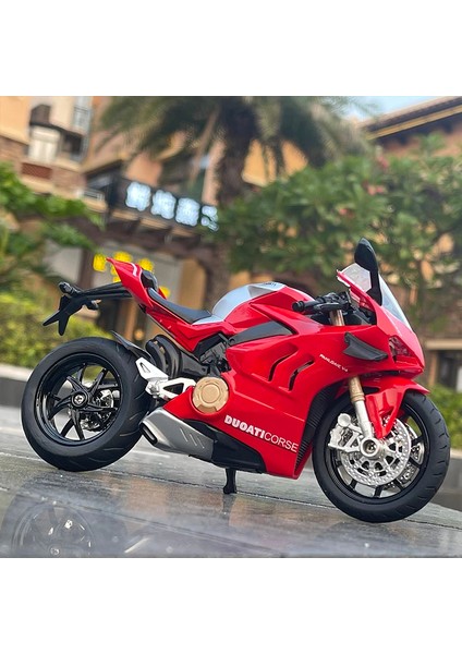 1/12 Ducati Panigale V4S Yarış Kros Motosiklet Modeli Simülasyon Alaşım Oyuncak Sokak Motosiklet Modeli Koleksiyonu Çocuklar Hediye (Yurt Dışından)