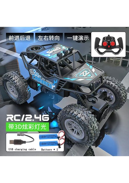 Renkli Yanıp Sönen Işıklar Lastik Tekerlekler Noel Çocuklarına Uygun Off-Road Oyuncak Araba ile Uzaktan Kumandalı Araba (Yurt Dışından)