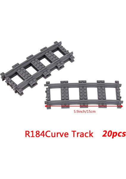 Moc Şehir Tuğla Tren Esnek Inşaat Parçaları Demiryolu Eğrisi Parça R104 Yapı Taşları Model Aksesuarları Uyumlu 53401 (Yurt Dışından)