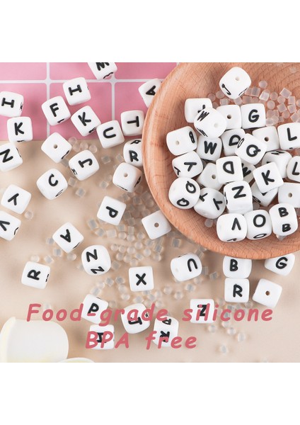100 Adet 12 mm Silikon Mektup Boncuk Silikon Yuvarlak Boncuk Dağınık Boncuklar Gıda Sınıfı Diy Bilezik Kolye Emzik Zinciri Aksesuarları (Yurt Dışından) modelleri