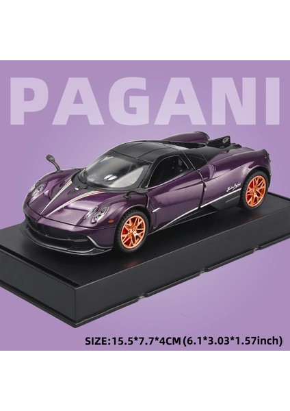1:32 Oyuncak Arabalar Lambo Pagani Huayra Metal Model Araba Işık ve Ses ile Geri Çekin Oyuncak Araba Erkekler Için Yaş 3 + Yaşında (Yurt Dışından)