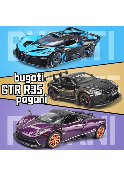 1:32 Oyuncak Arabalar Lambo Pagani Huayra Metal Model Araba Işık ve Ses ile Geri Çekin Oyuncak Araba Erkekler Için Yaş 3 + Yaşında (Yurt Dışından) fiyatları
