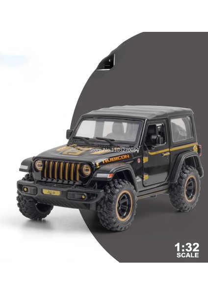 1/32 Wrangler Rubicon-Off-Road Oyuncak Araba Modeli Alaşım Diecast Ses Işık Geri Çekin 4 Kapı Açıldı Suv Araçlar Çocuklar Için Erkek Hediyeler (Yurt Dışından)