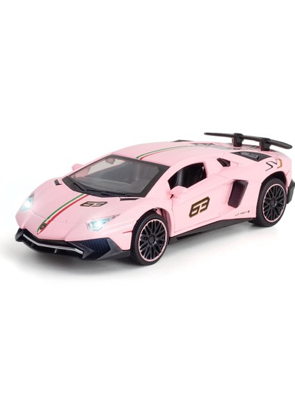 1:32 Lambor Aventador Svj LP780-4 Spor Araba Modeli Oyuncak Döküm Metal Makas Kapılar Açık Simülasyon Ses Işığı Hobi Hediyeler (Yurt Dışından)