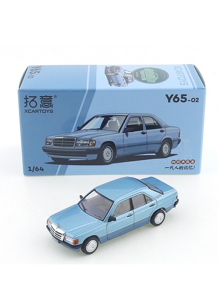 Xcartoys 1/64 Y65-02 Benz 190E Mavi Metal Alaşım Pres Döküm Model Araç Erkek Oyuncak Hediye Noel Otomotiv Modeli Süsler (Yurt Dışından)