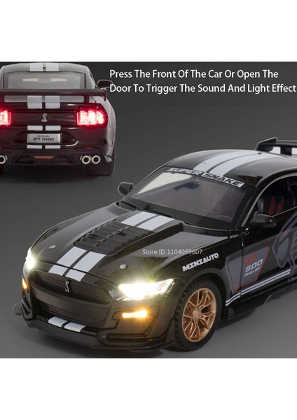 1:32 Ng Shelby GT500 Minyatür Araba Modeli Oyuncaklar Alaşım Döküm Ses Işığı Kapılar Açık Geri Çekin Araçlar Çocuklar Için Hediyeler (Yurt Dışından) fırsatları