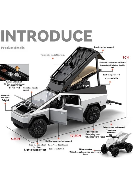 1:32 Cyber Rv Kamp Oyuncak Off Road Suv Alaşım Metal Pres Döküm Model Araba Ses ve Işık Çocuk Oyuncak Araba Koleksiyon Doğum Günü Hediyeleri (Yurt Dışından) modelleri