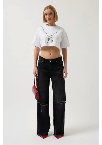 Baskılı Crop T-Shirt fiyatları