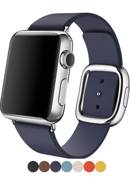 Ally Apple Watch 7-8 41MM 6-5-4 40MM Deri Kordon Kayış Modern Toka 3-2-1 38MM-(577 - MRK8905-1269