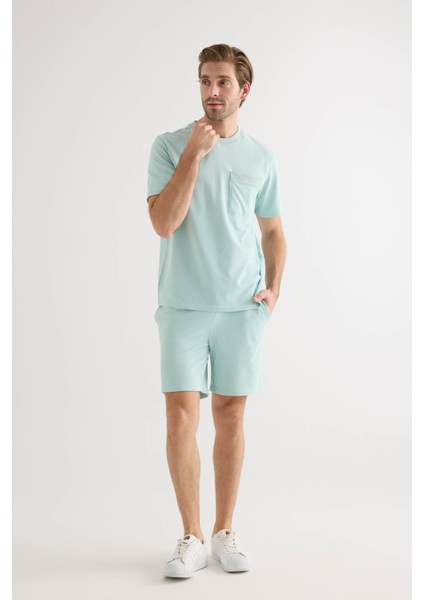 Erkek Pamuklu Pique Cepli Kısa Kol T-Shirt