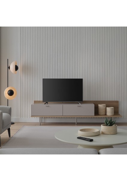 Cante Tv Sehpası, 210X53 cm - Açık Meşe