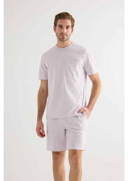 Erkek Pamuklu Pique Cepli Kısa Kol T-Shirt