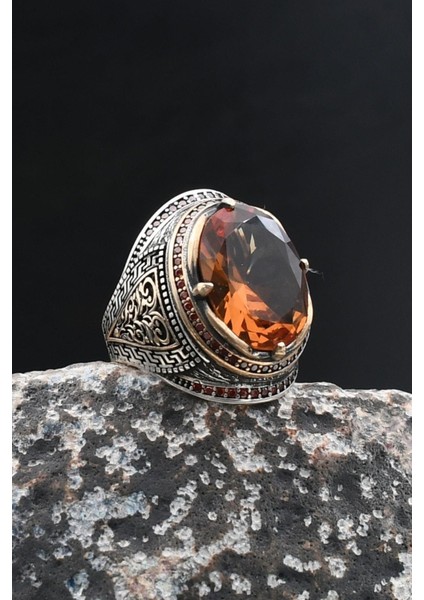 Zultanit Taşlı Zirkon Taş Süslemeli 925 Ayar Gümüş Erkek Yüzük 902027 modelleri