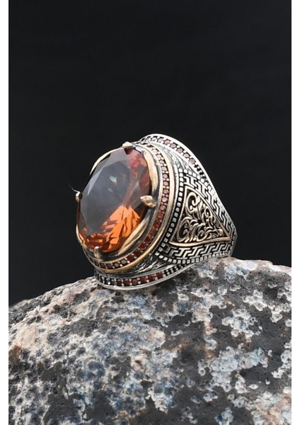 Zultanit Taşlı Zirkon Taş Süslemeli 925 Ayar Gümüş Erkek Yüzük 902027 fırsatları