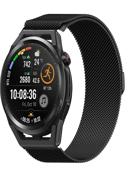 Huawei Watch Gt Runner Uyumlu Kordon Hasır Metal Örgü Mıknatıslı Kayış