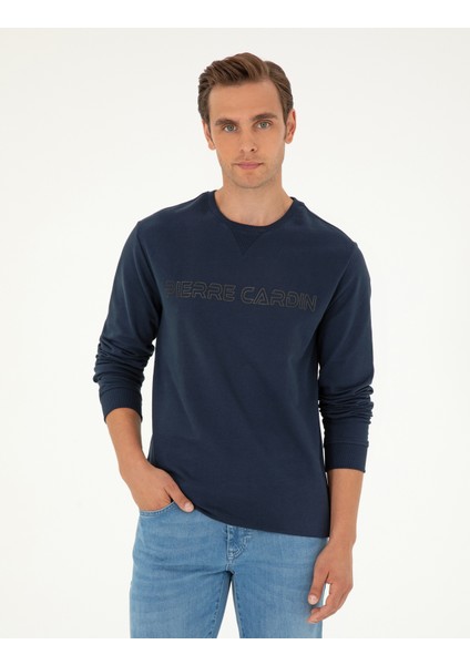 Erkek Koyu Lacivert Regular Fit Sweatshirt 50279523-VR100