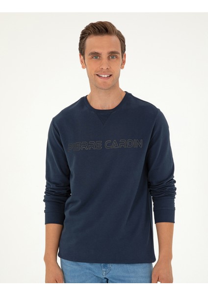 Erkek Koyu Lacivert Regular Fit Sweatshirt 50279523-VR100