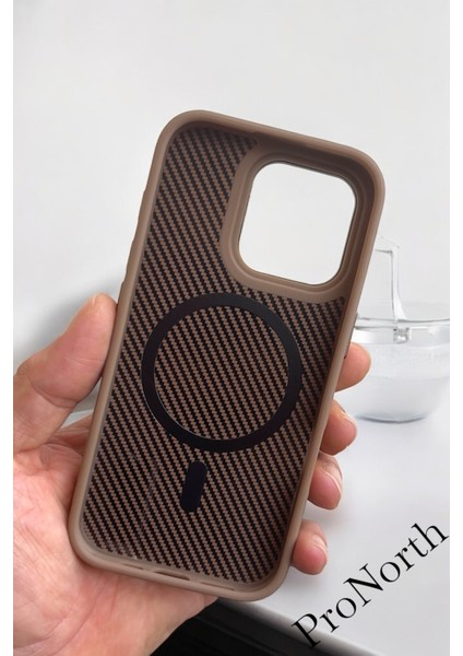 IPhone 15 Pro Uyumlu Kılıf Magsafe Şarj Özellikli Karbon Fiber Premium Kapak modelleri
