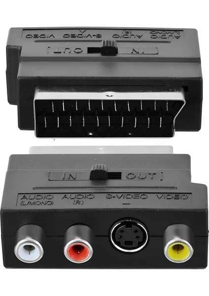 Scart Rca S-Video Dönüştürücü 🔁 In/out Anahtarlı Görüntü ve Ses Adaptörü indirimleri