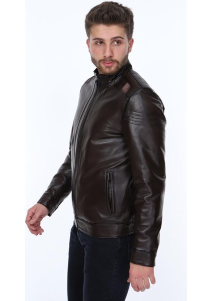 Hakiki Deri Siyah Jack Omuz Işlemeli Erkek Deri Ceket fırsatları