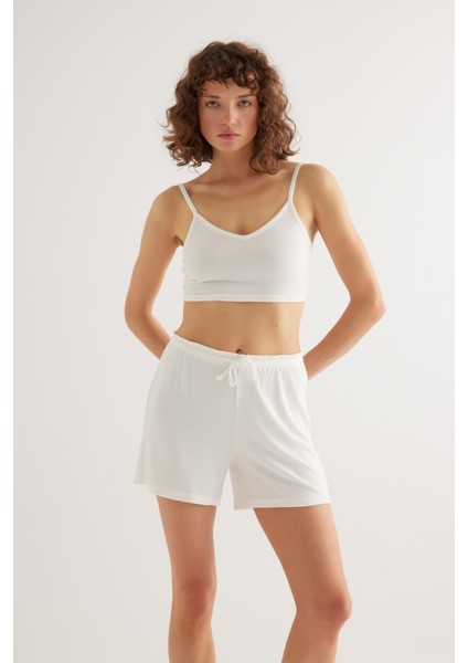 Kadın Modal Kaşkorse Ayarlanır Ip Askılı V Yaka Sporcu Atleti