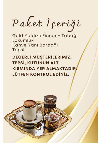 Tepsili Gold Porselen Fincan Seti Damat Kahvesi-Söz Nişan Türk Kahvesi Kahve Fincanı