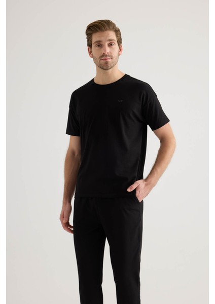 Erkek Pamuklu Kısa Kollu Pijama Üstü
