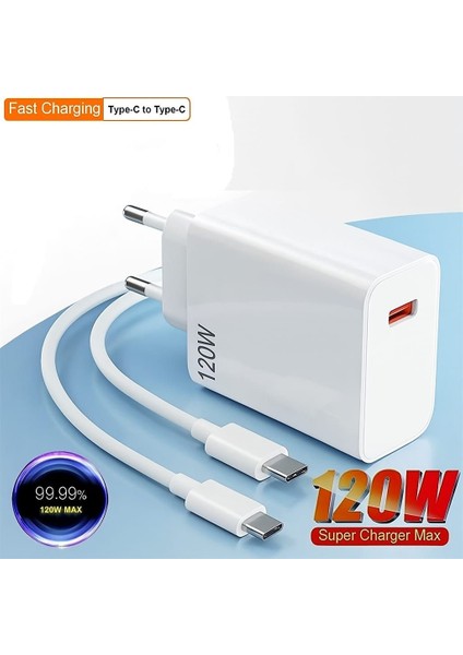 Vivo Iqoo 7 Için 120 Watt Type C Hızlı Şarj Aleti Yüksek Kalite 6A Kablo