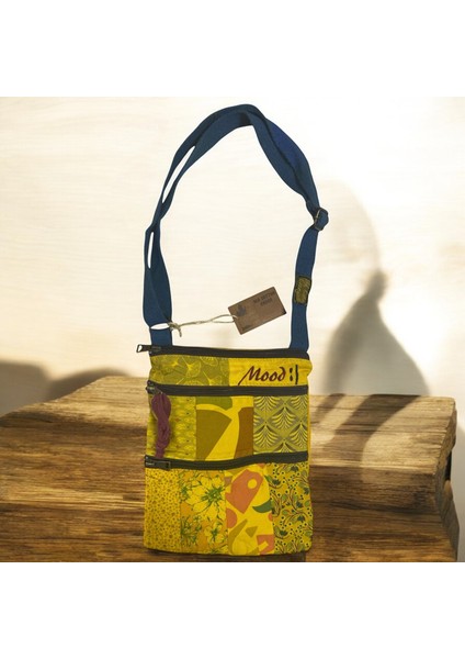 Vintage Renkli Etnik Salaş Küçük Boy Plaj Günlük Kadın Kol Omuz Çantası 24CM x 29CM