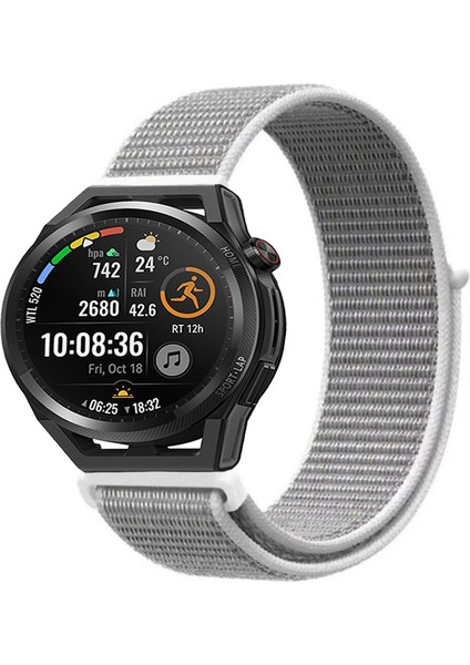 Huawei Watch Gt Runner Uyumlu Kordon Kumaş Desenli Cırt Cırtlı Spor Kayış