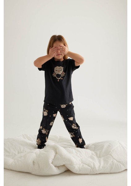 Çocuk Pamuklu Kısa Kollu Uzun Pijama Takımı modelleri