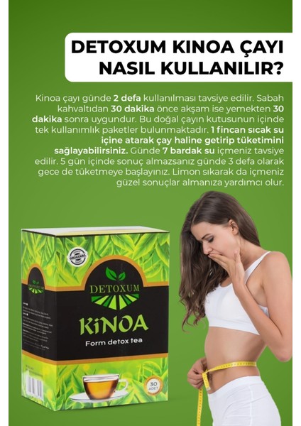 Bitki detox Çayı Form Kino’lı Çayı detoks zayıflama diyet ürünleri bitkisel besin destekleyici 1 kutu 30 adet ) odem ve sıskınlık