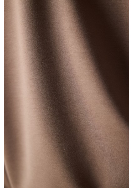 Vizon Yarım Fermuarlı Kapüşonlu Silky Touch Sweatshirt
