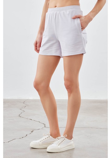 Kadın Pamuklu Pique Cepli Şort
