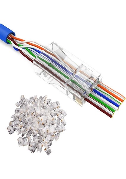 4381 Yeni Nesil Delikli Cat6 RJ45 Konnektör Utp Jack (100 Adet)